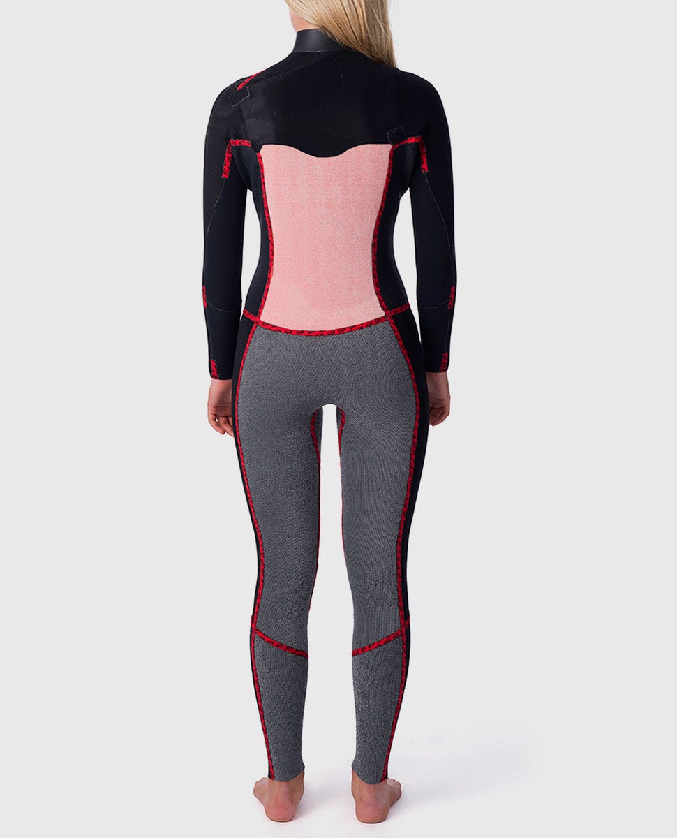 Rip Curl Dawn Patrol 3/2mm Chest Zip Womens Fullsuit BBK-Black-Black 14