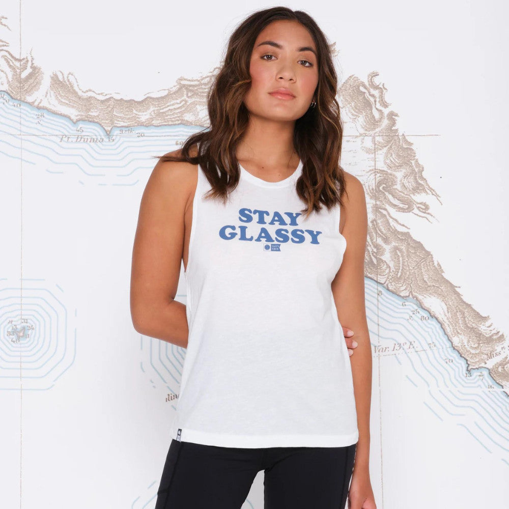 Salty Crew Stay Glassy Muscle Tank White L