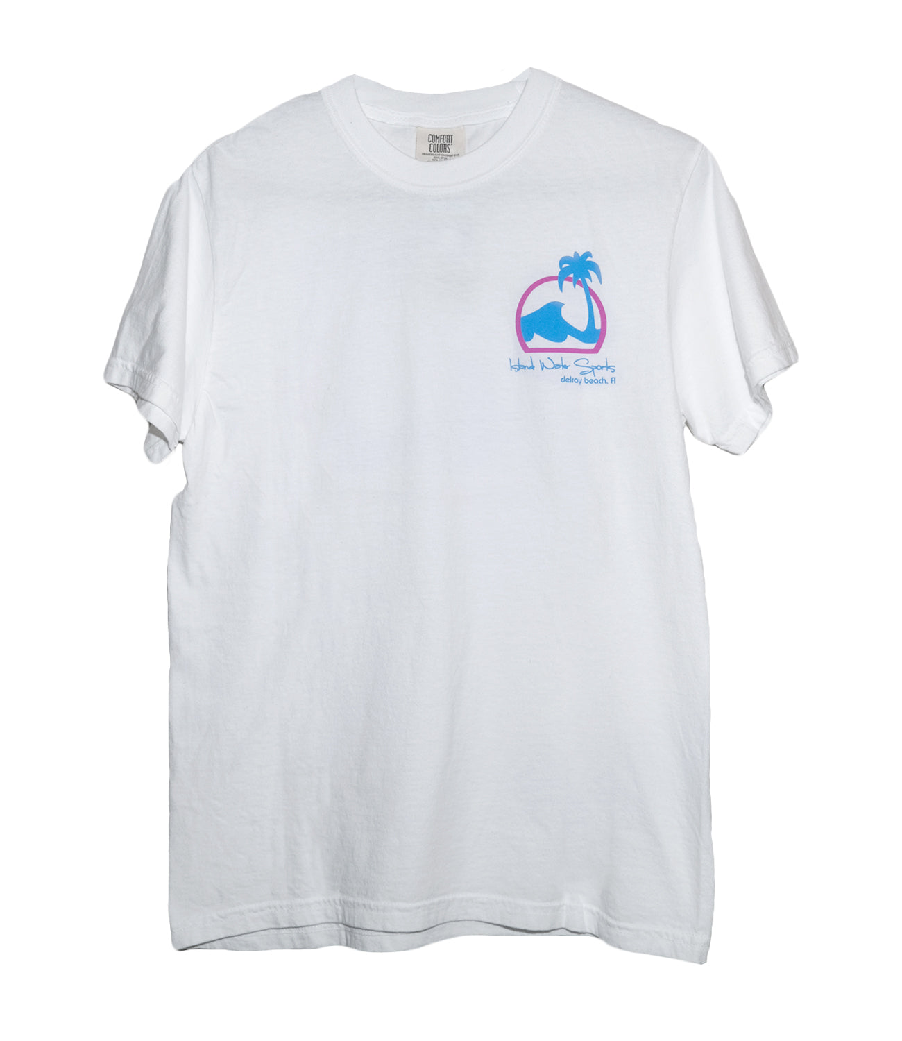 Island Water Sports Script Logo Delray S/S Tee White-Blue-Purple XXL