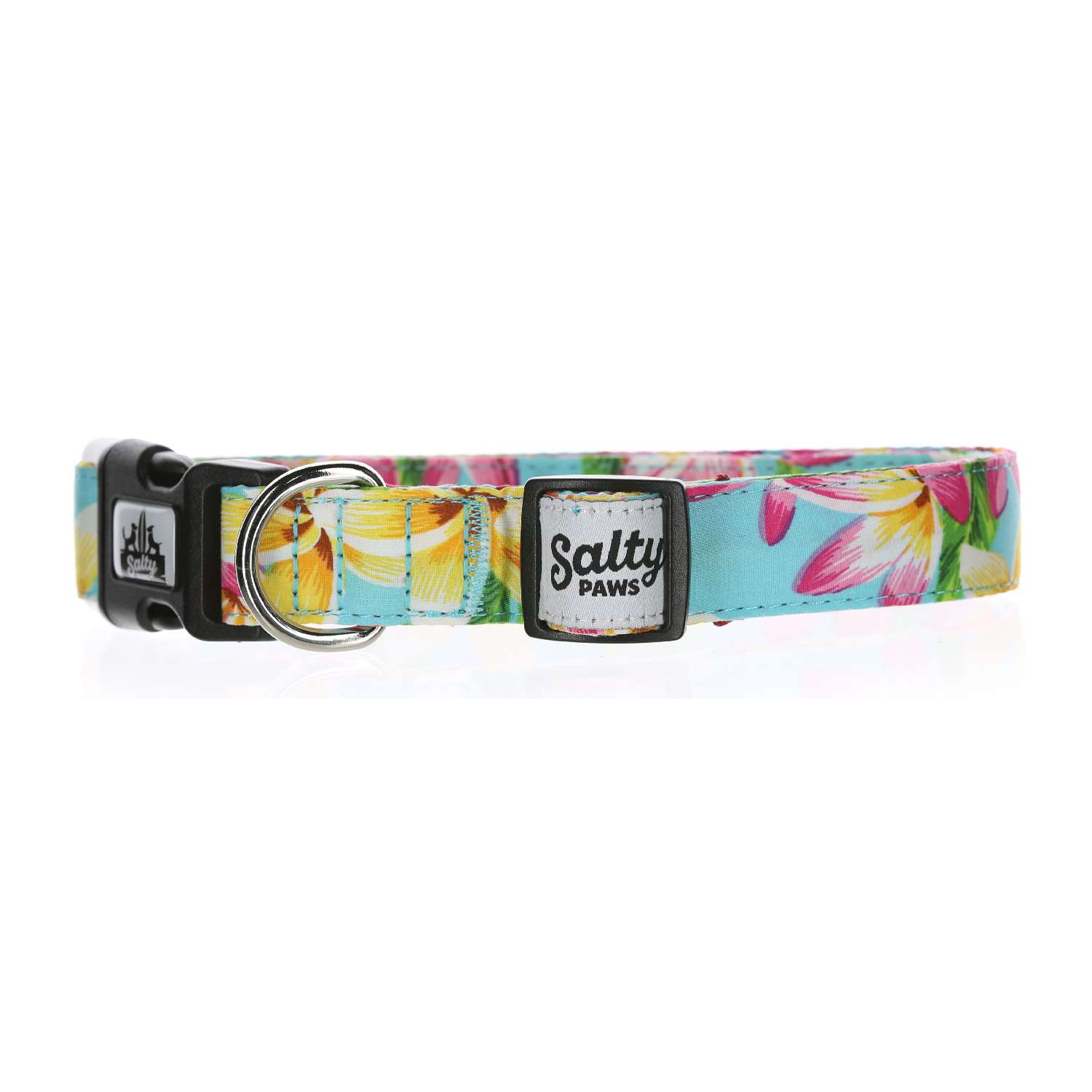 Salty Paws Surfing Dog Collar | Designs for Beach Dogs,  Floral, Fishing, Surfing, Hawaiian,  Light Blue Floral L