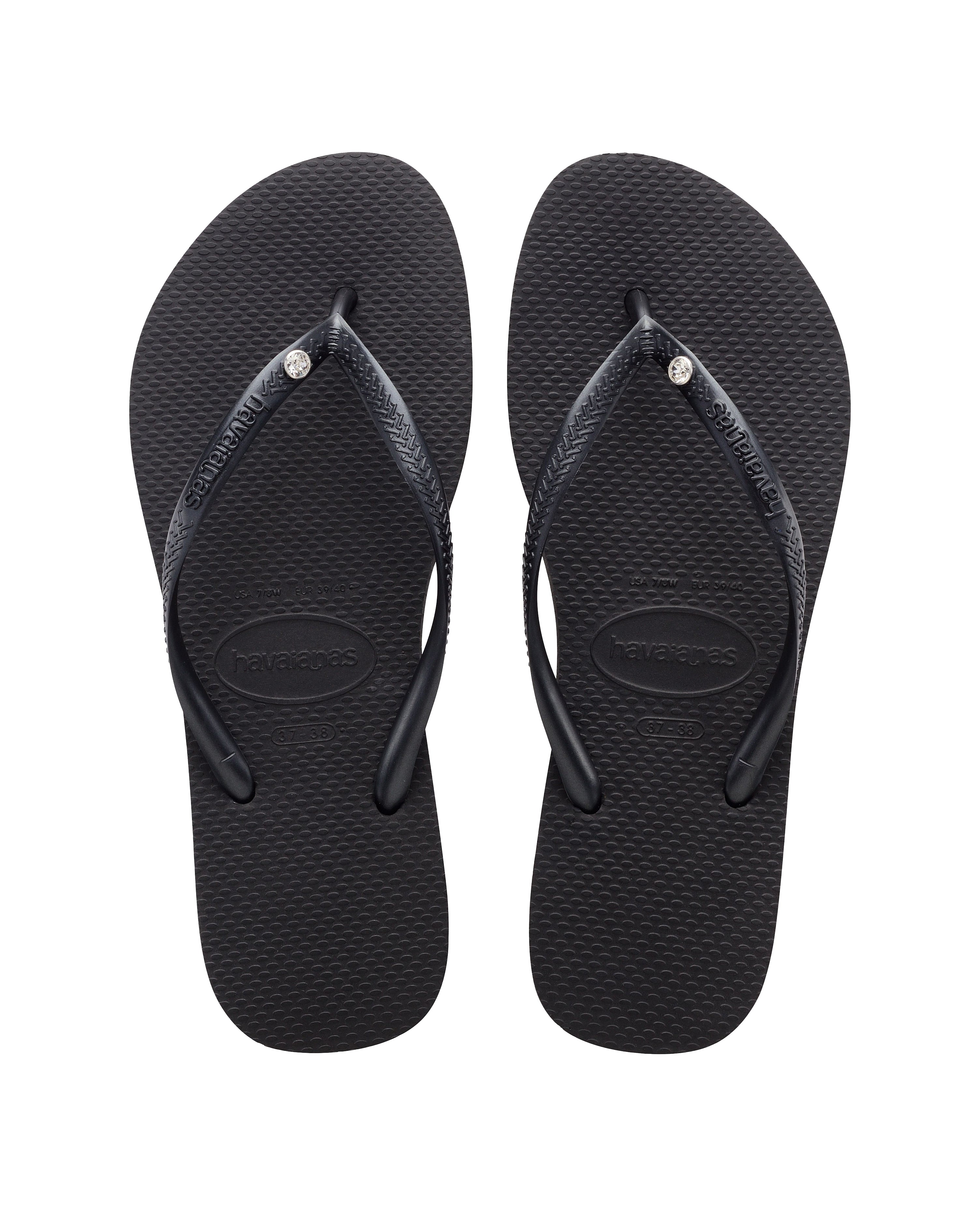 Havaianas Slim Crystal SW 2 Womens Sandal 0090-Black 7
