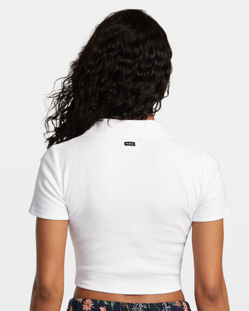 RVCA Chase Knit Polo WHT S