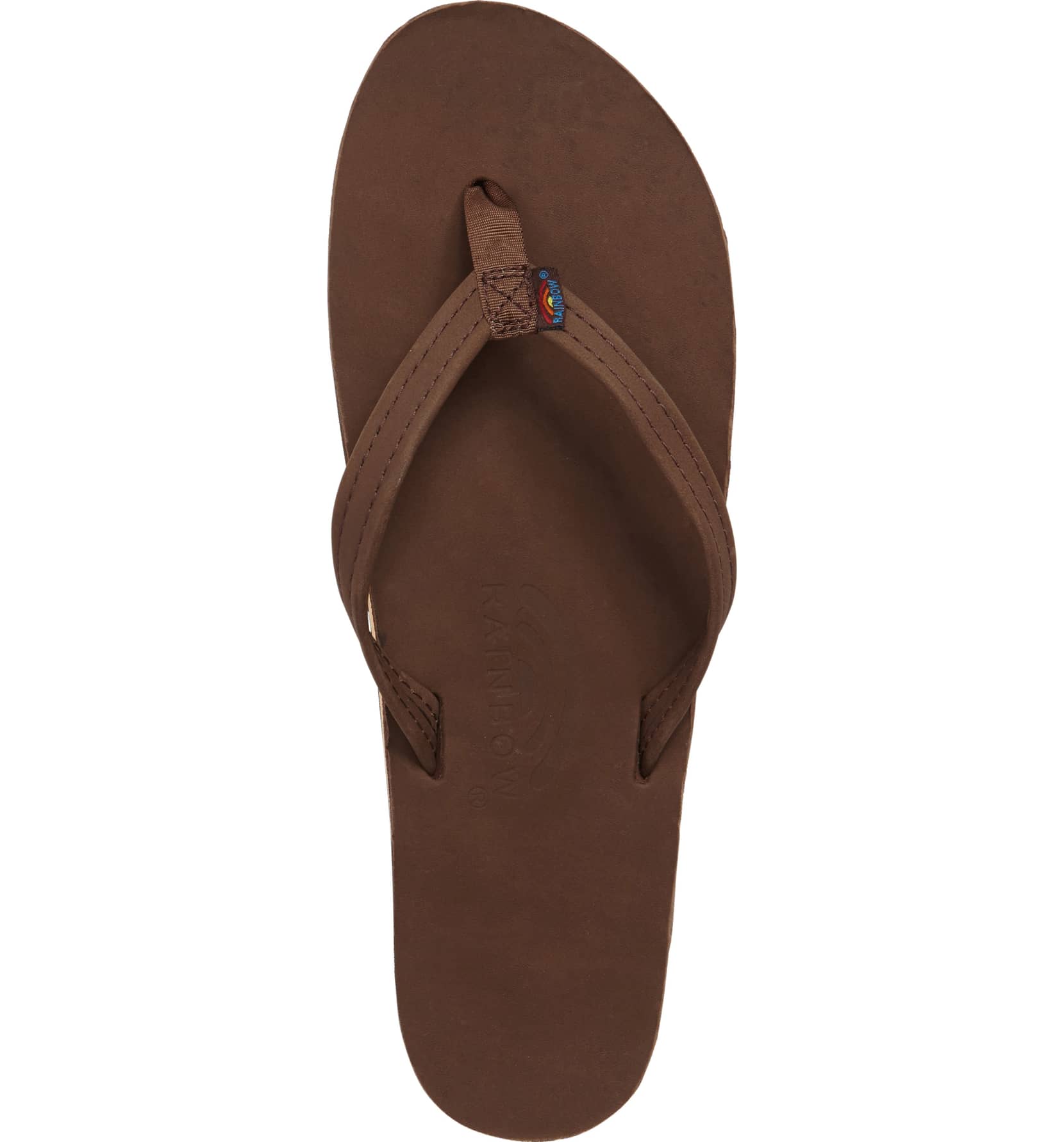 Rainbow Single Layer Leather Narrow Strap Womens Sandal Expresso XL