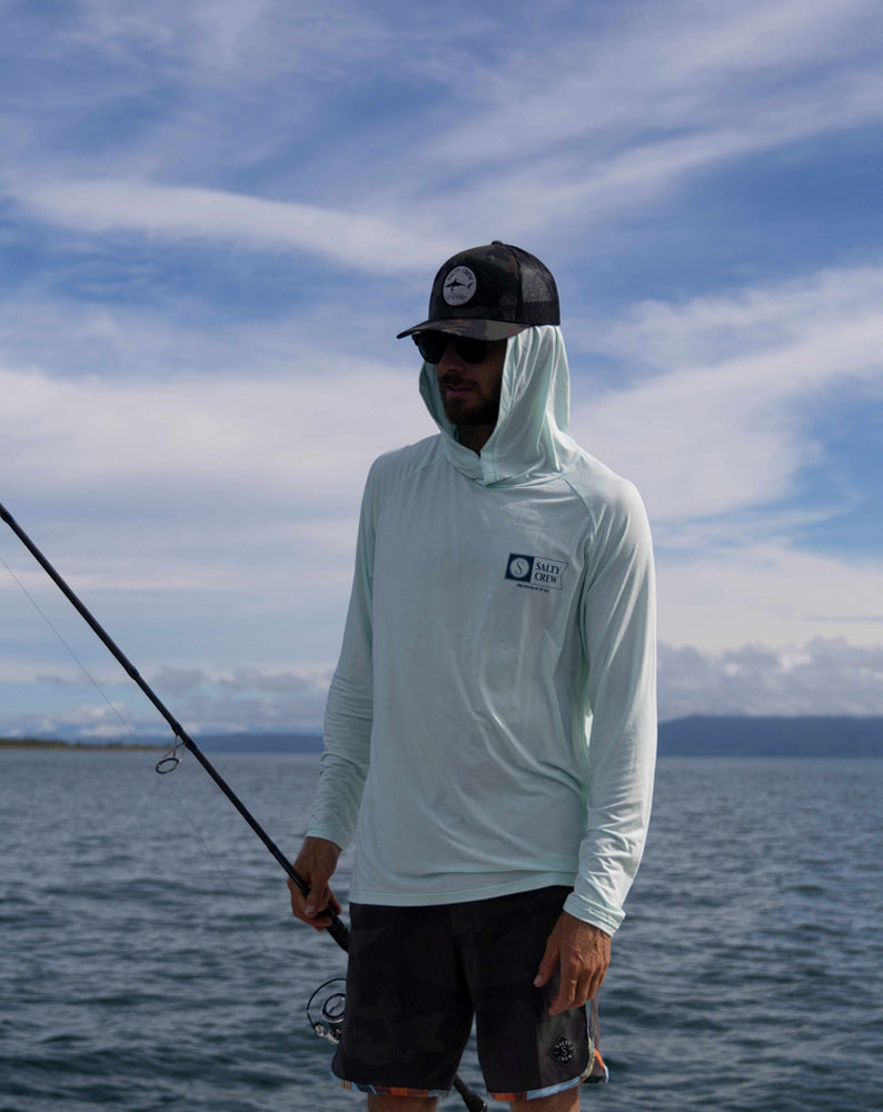 Salty Crew Mariner UV Hood SEAFOAM XL
