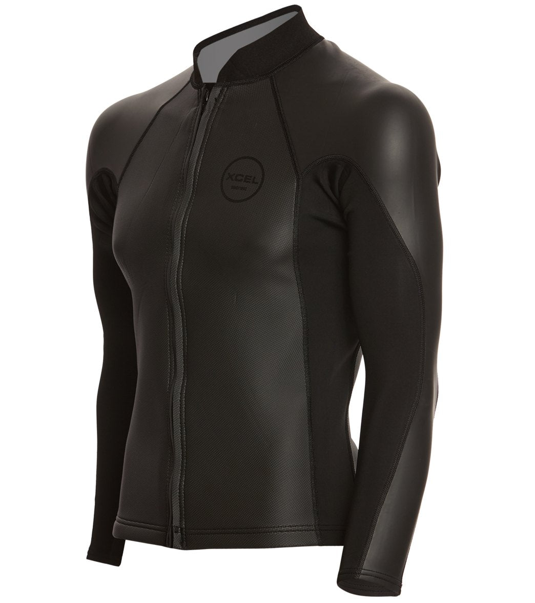 Xcel Axis Sharkskin 2/1mm LS Front Zip Wetsuit Jacket BLK-Black XXL
