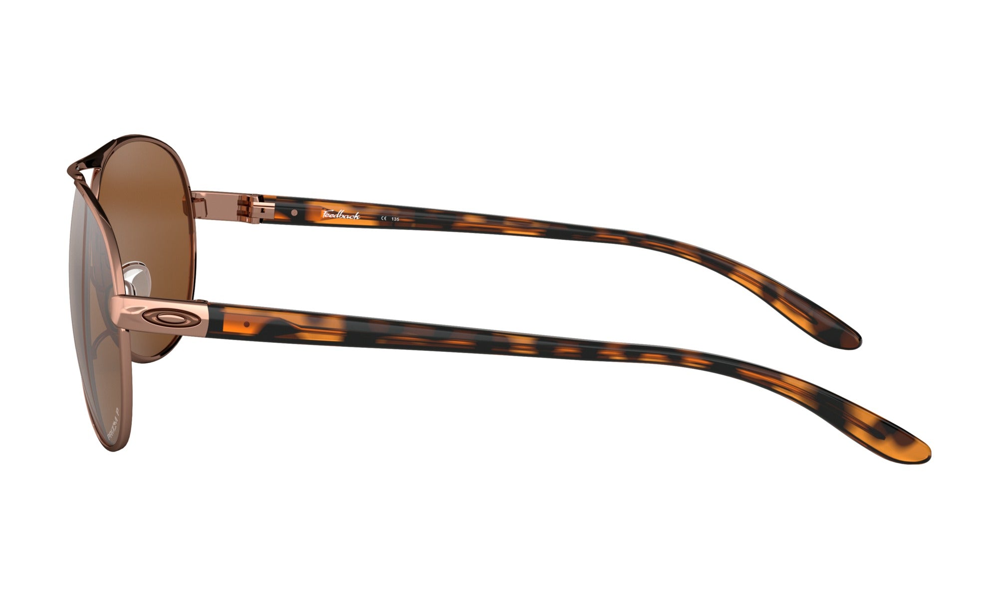 Oakley Feedback Polarized Sunglasses Rose Gold Prizm Tungsten Aviator