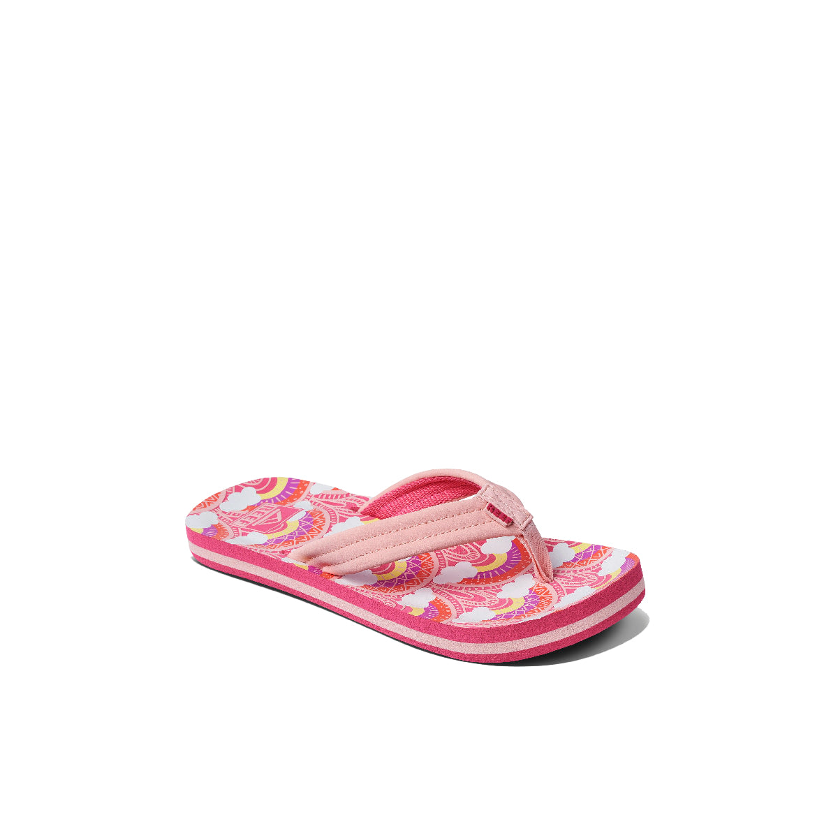 Reef Ahi Girls Sandal Rainbows and Clouds 4 Y