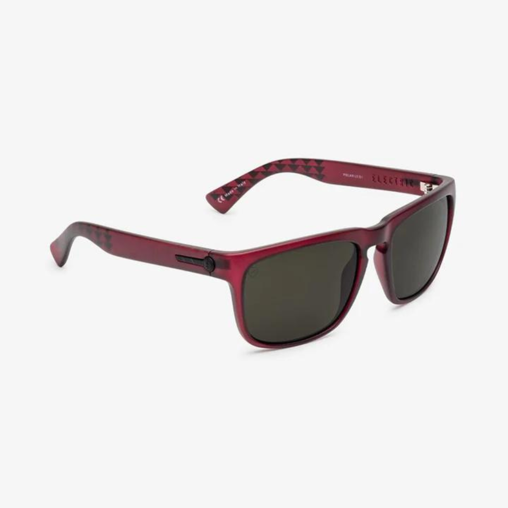 Electric Knoxville Polarized Sunglasses JM Matte Boars Blood Grey Glass Square