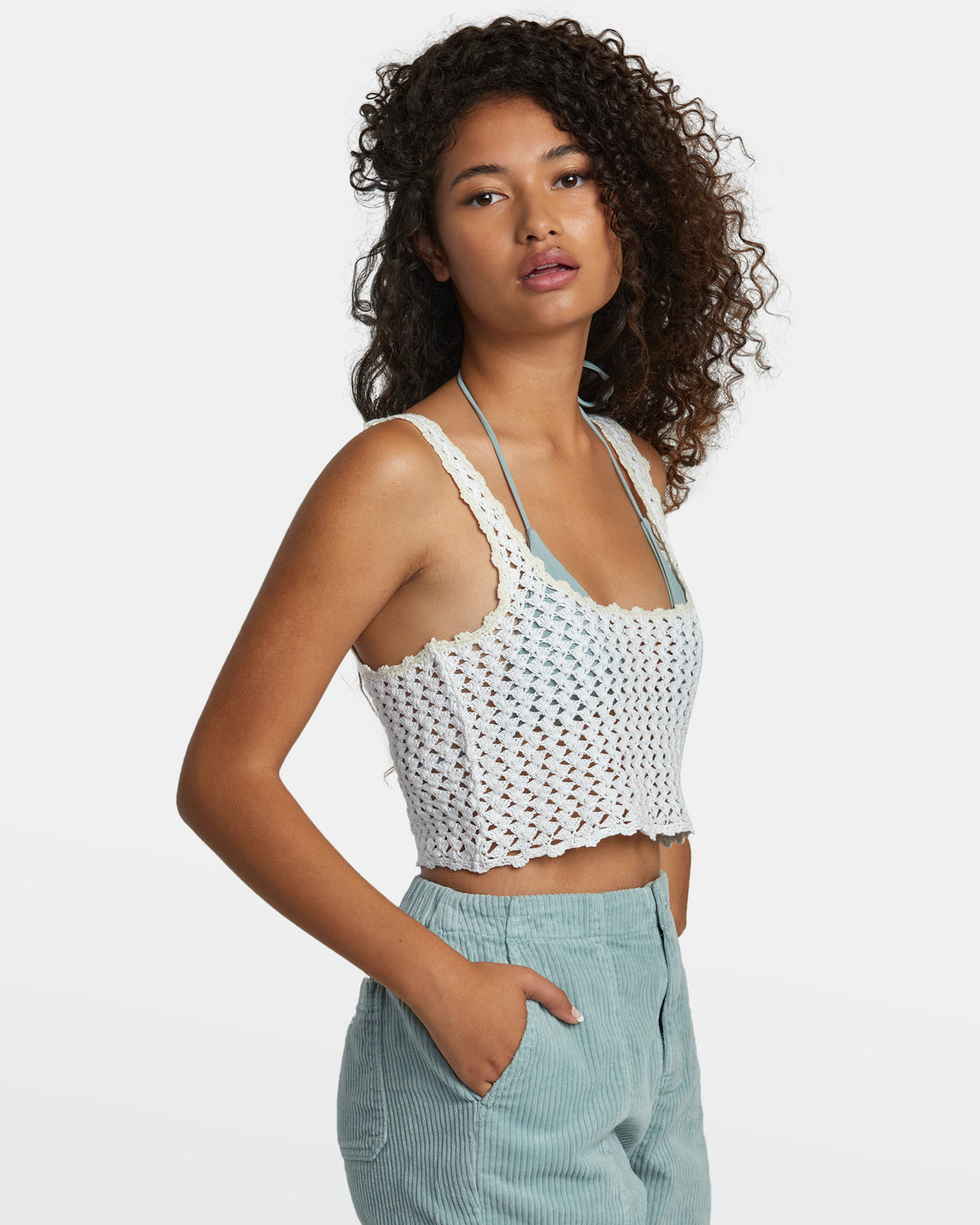 RVCA Railed Crochet Tank WPW L