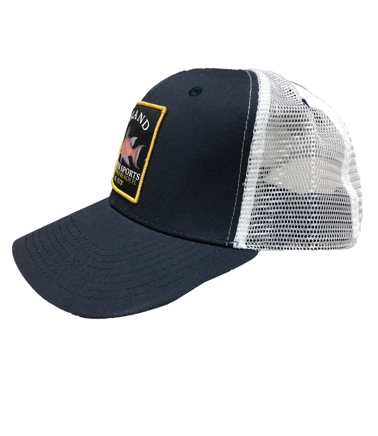 Island Water Sports Hogfish Trucker Hat Navy OS