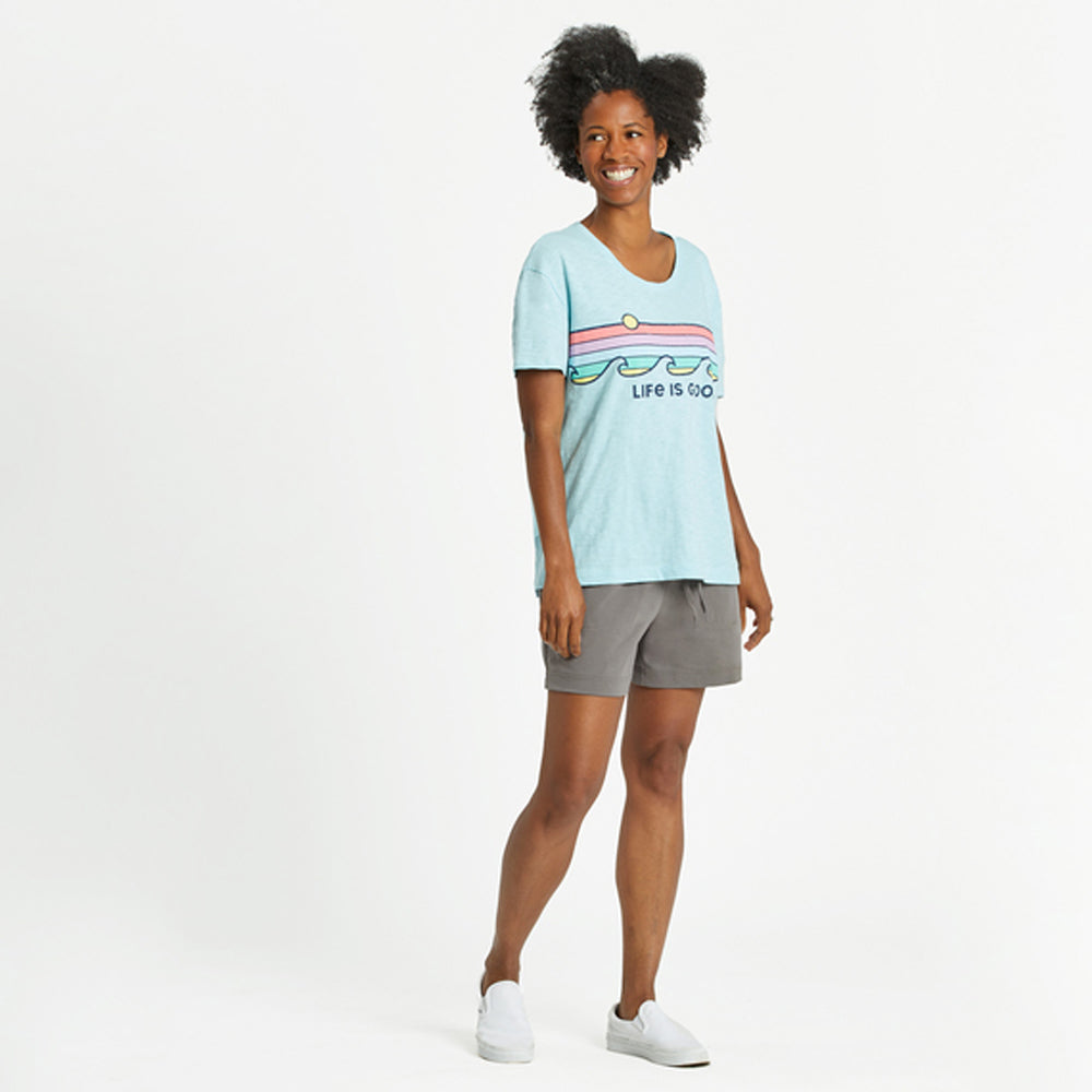 Life is Good Retro Wave Stripe BCHBLU XL