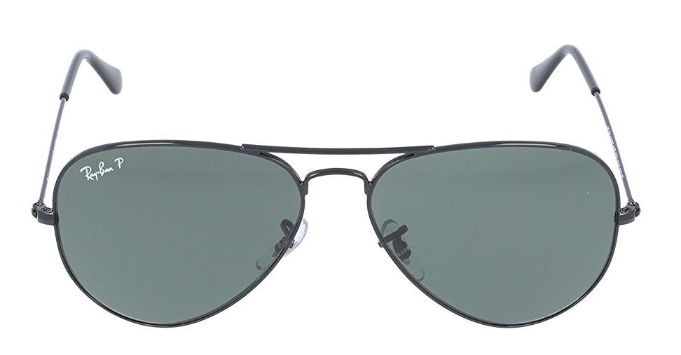 Ray Ban Aviator Large Metal Polarized Sunglasses Black Crystal Green Aviator