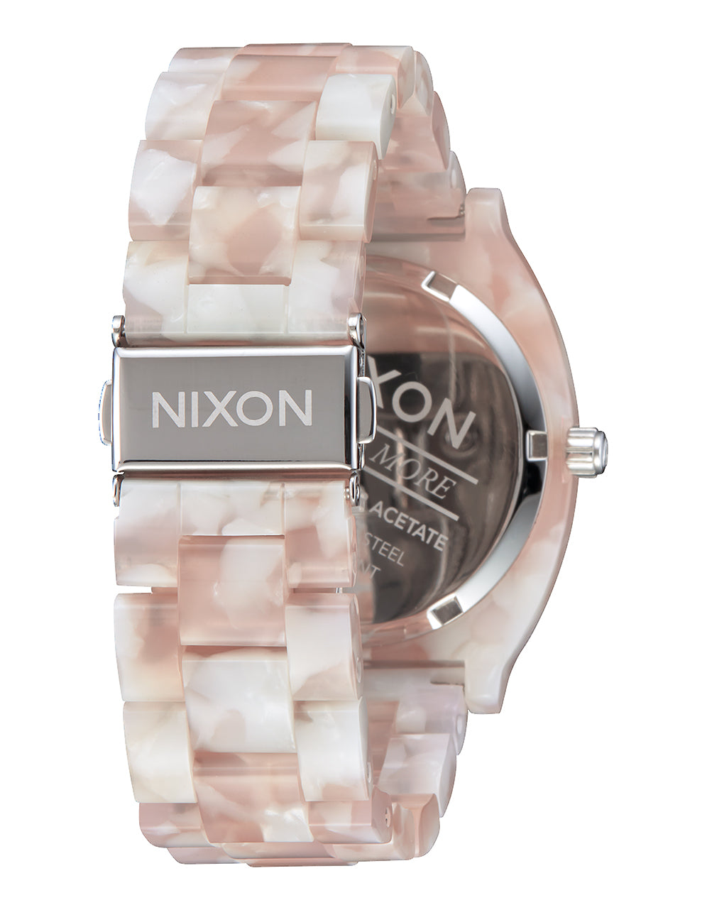 Nixon The Time Teller Acetate Watch Pink-Silver