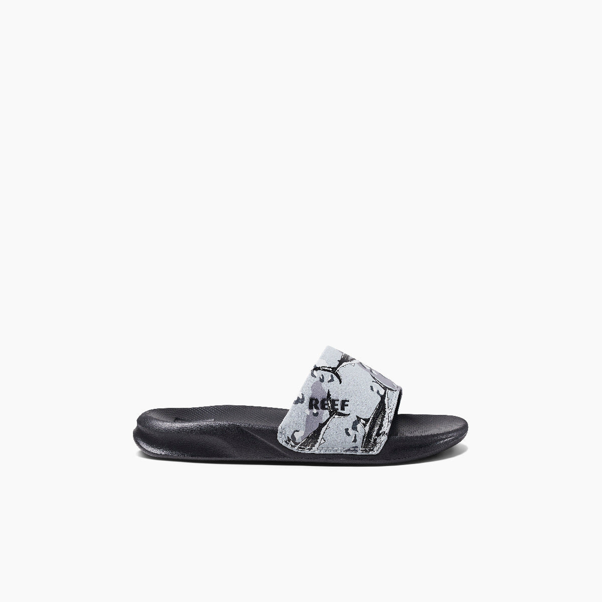 Reef One Slide Boys Sandal Grey Camo Shark 4 Y