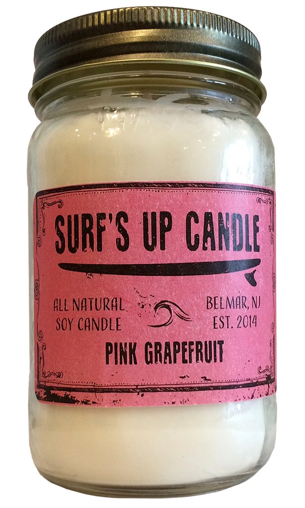 Surf's Up Mason Jar Candle Pink Grapefruit 16oz