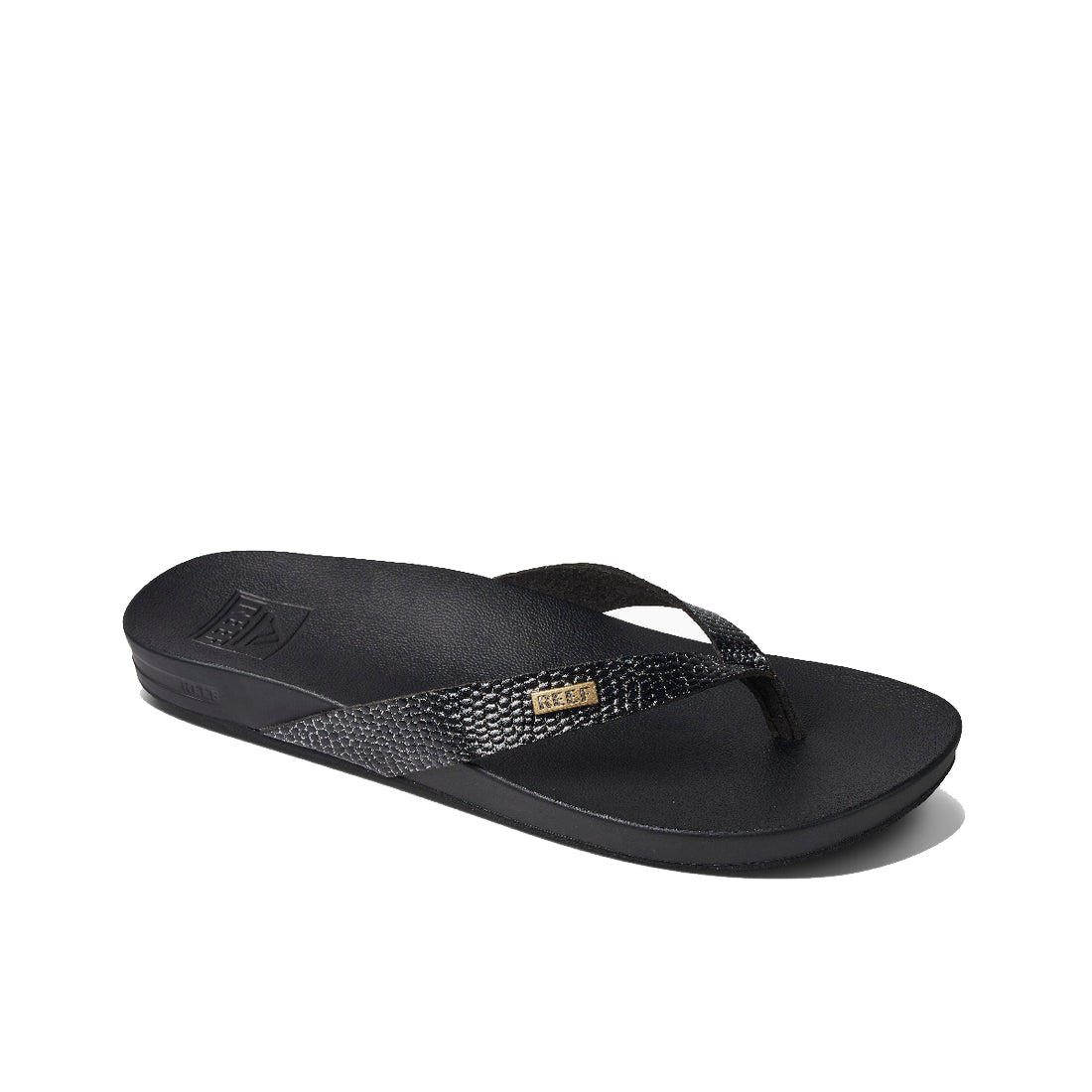 Reef Cushion Court Womens Sandal Black Sassy 5