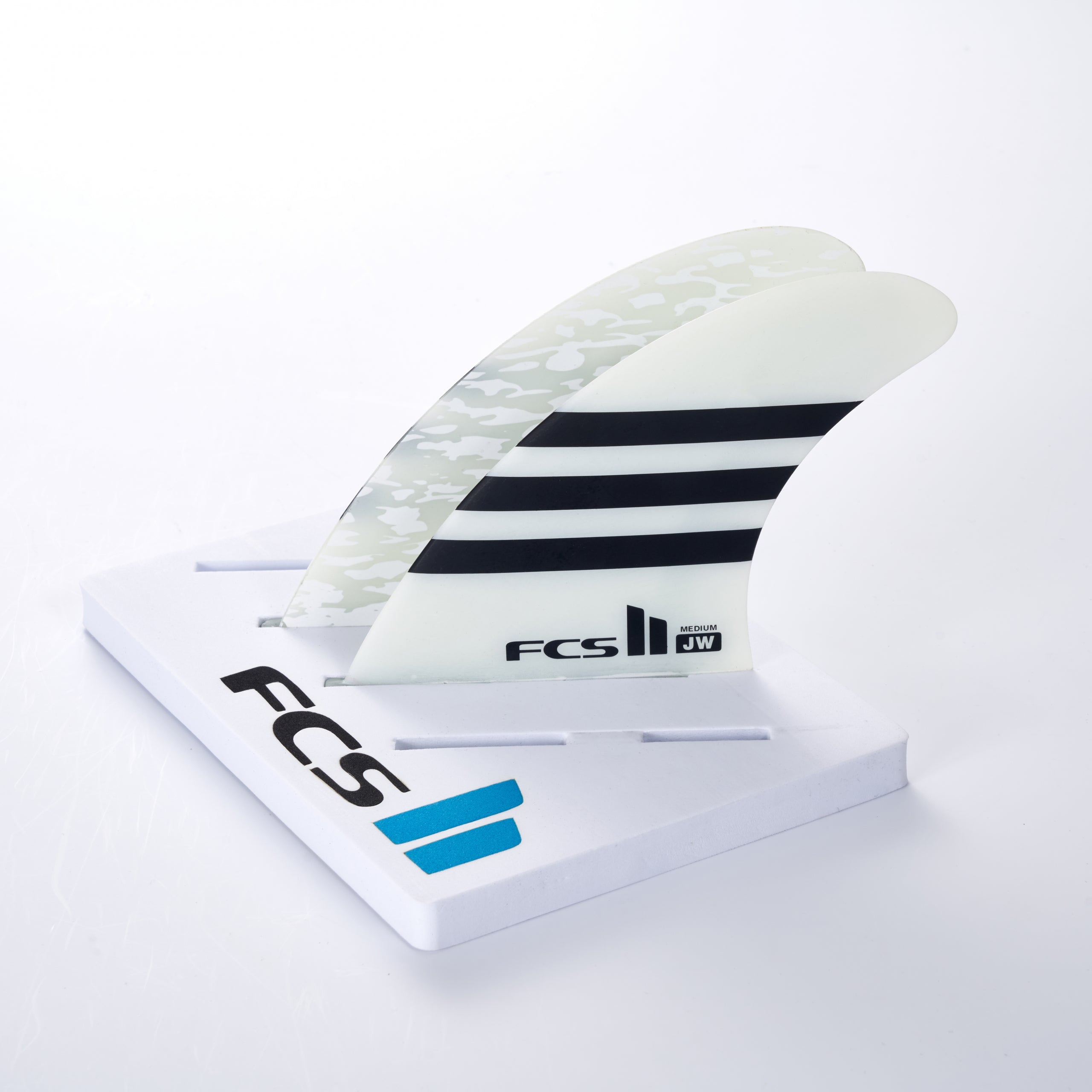 FCS 2 JW PC Tri-Fin Set Black-White L