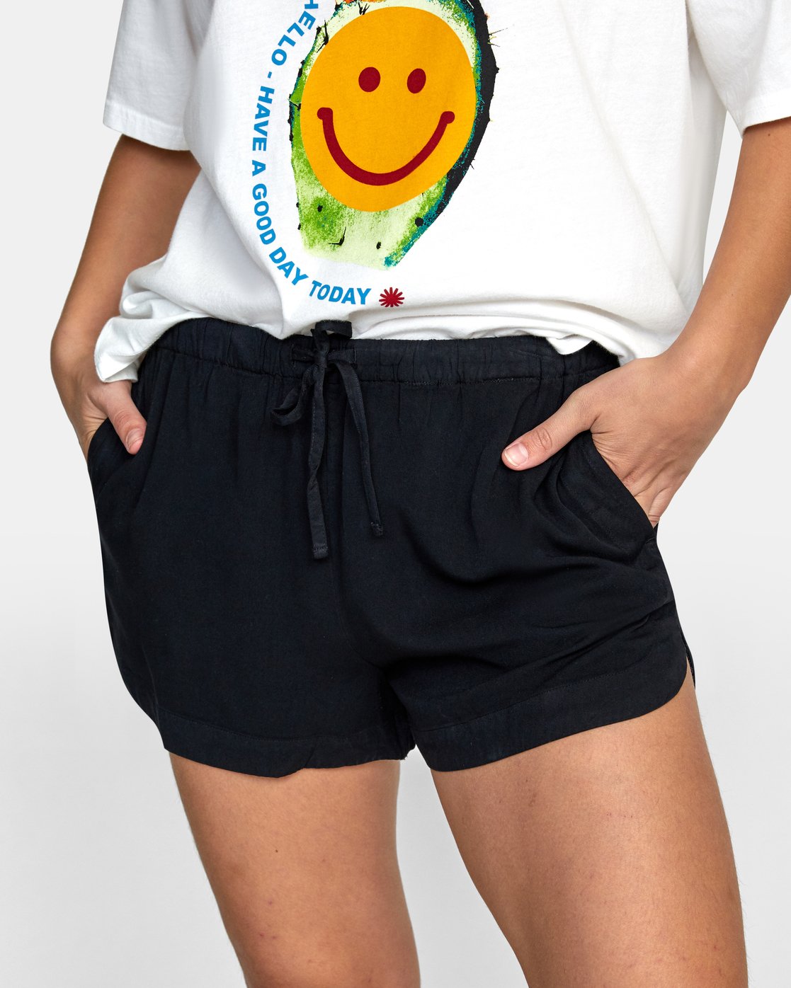 RVCA New Yume Elastic Waist Short BLK-Black M