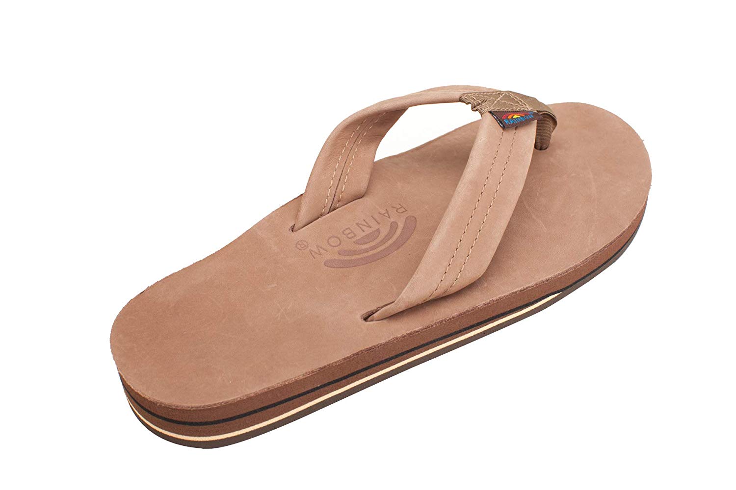 Rainbow Double Layer Leather Mens Sandal Sierra Brown XL