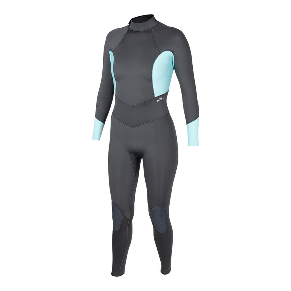 Xcel Axis X 3/2mm Back-Zip Womens Fullsuit GGL-Graphite-Glacier Blue 6