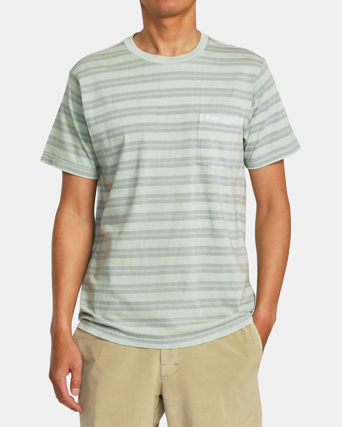 RVCA PTC Stripe SS Tee GHZ-Green Haze M