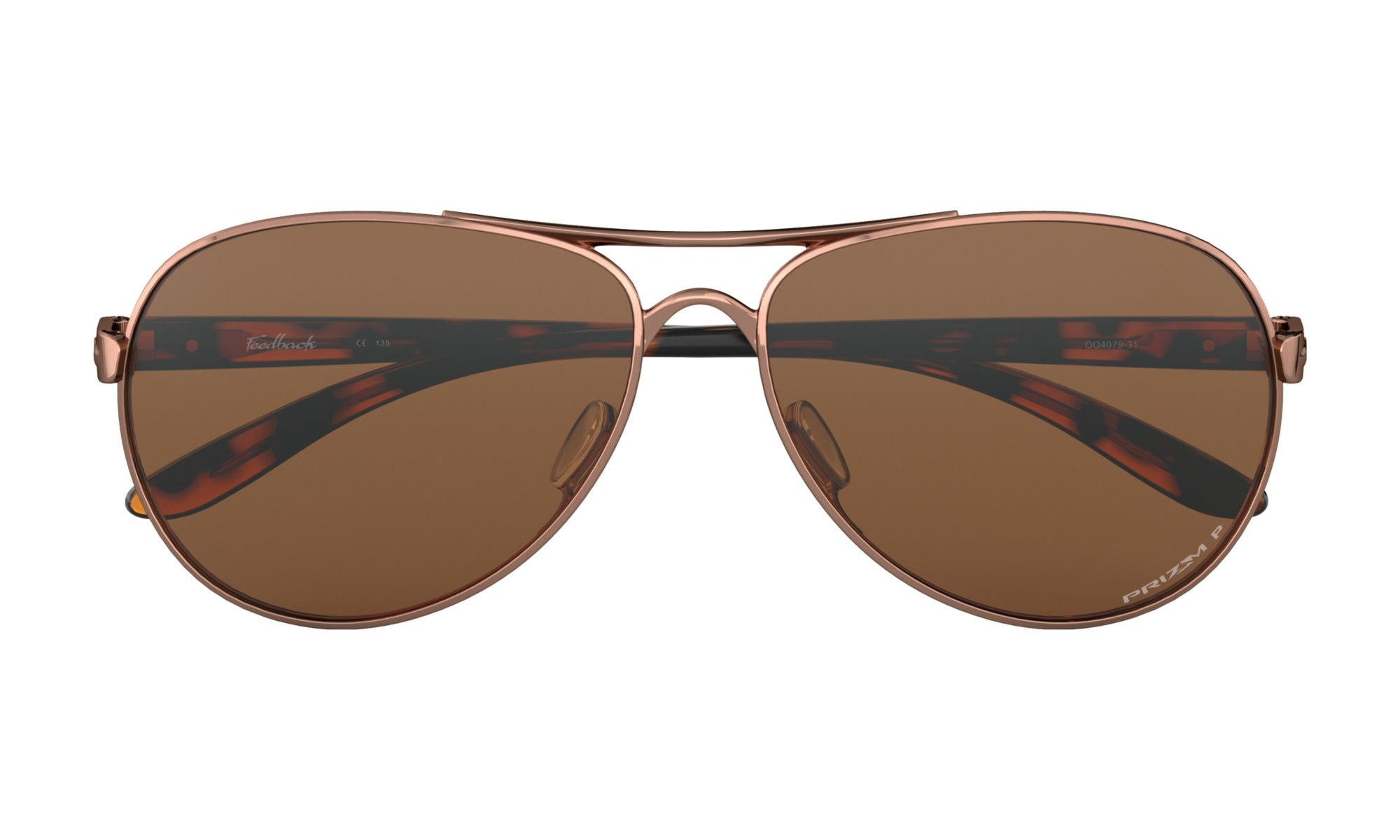 Oakley Feedback Polarized Sunglasses Rose Gold Prizm Tungsten Aviator