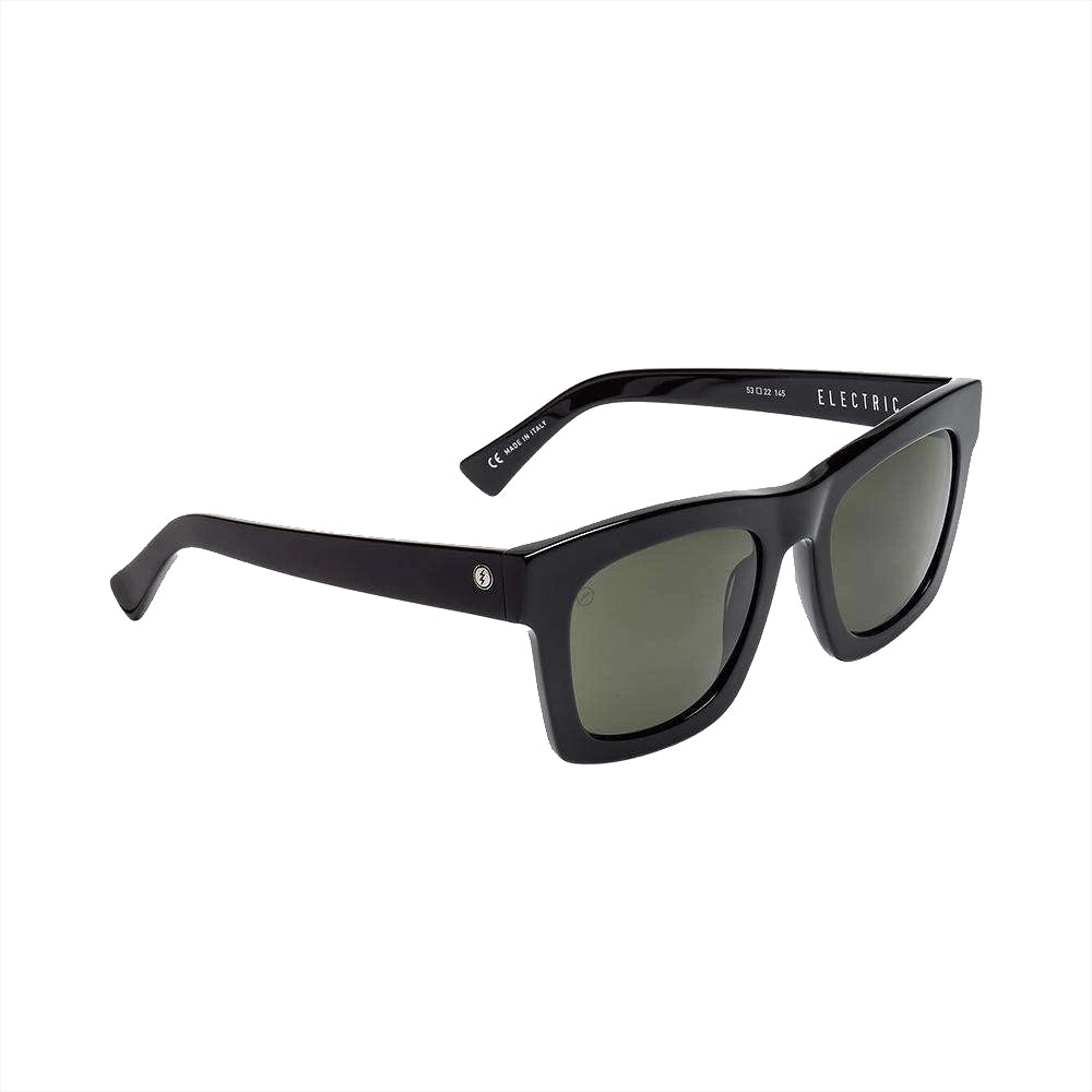 Electric Polarized Crasher Sunglasses Gloss Black Ohm Grey Oversized