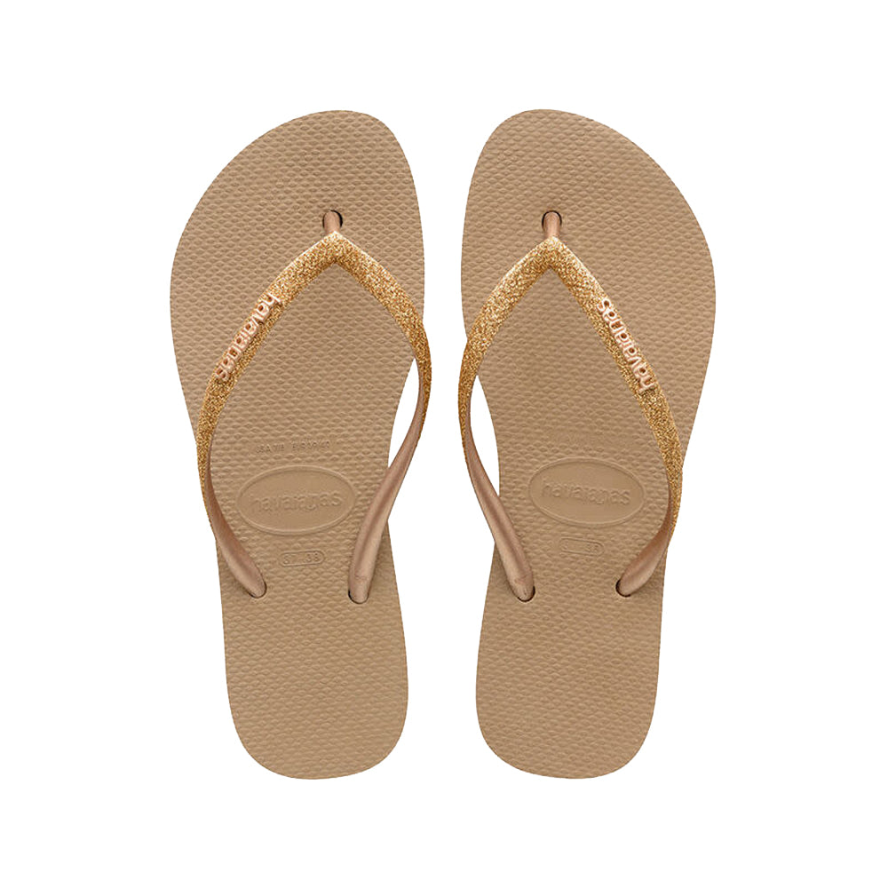 Havaianas Slim Flatform Sparkle Womens Sandal 3581-Rose Gold 9