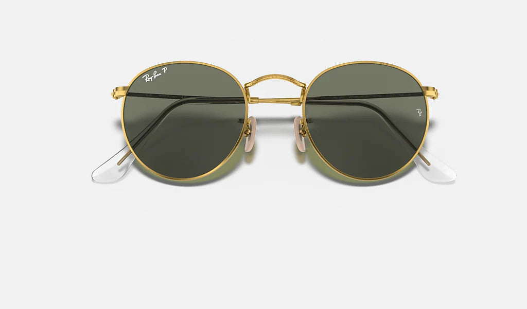 Ray Ban Round Metal Polarized Sunglasses Gold PolarGreen Round