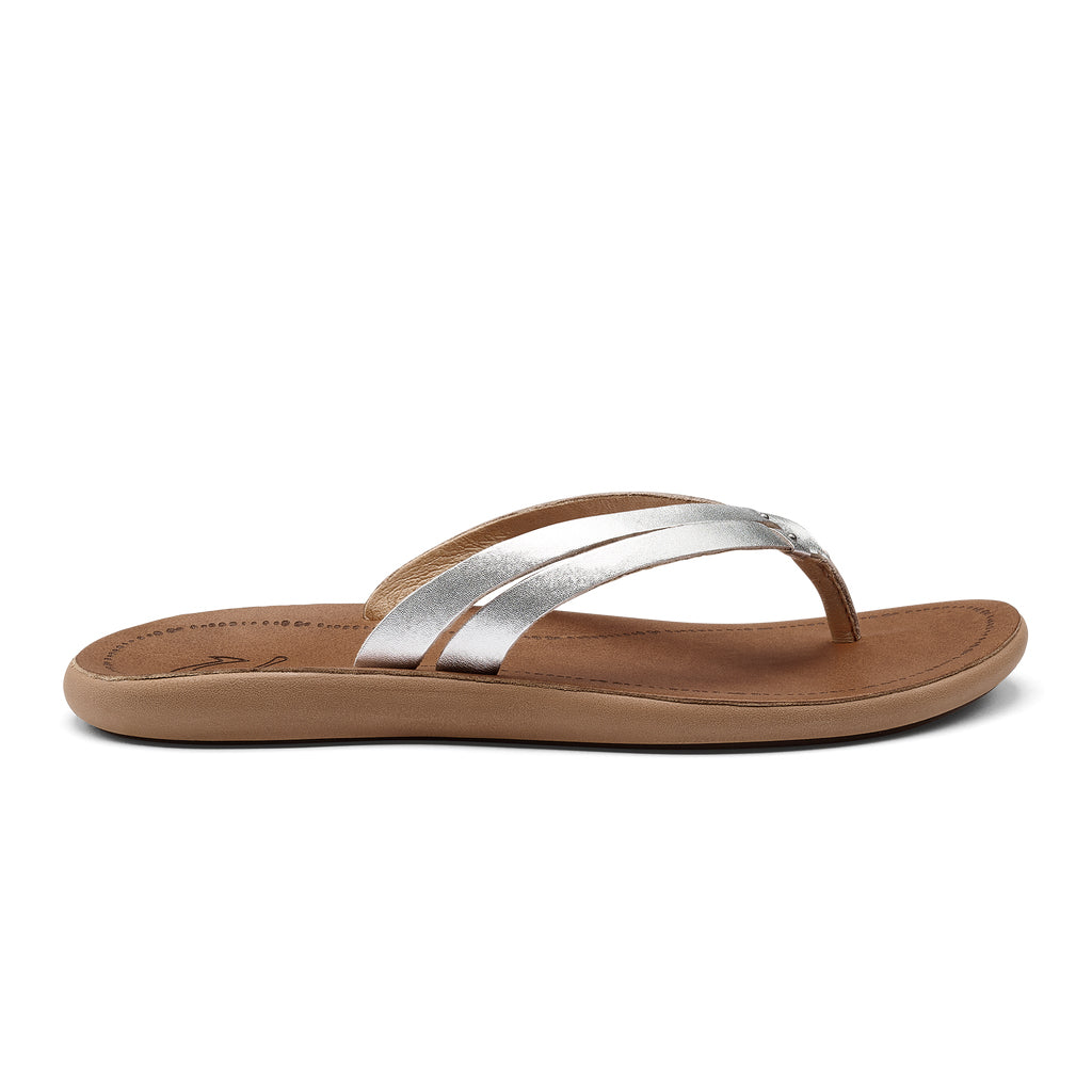 Olukai Kapehe Luana Womens Sandal 2KFM-Silver Sahara 6