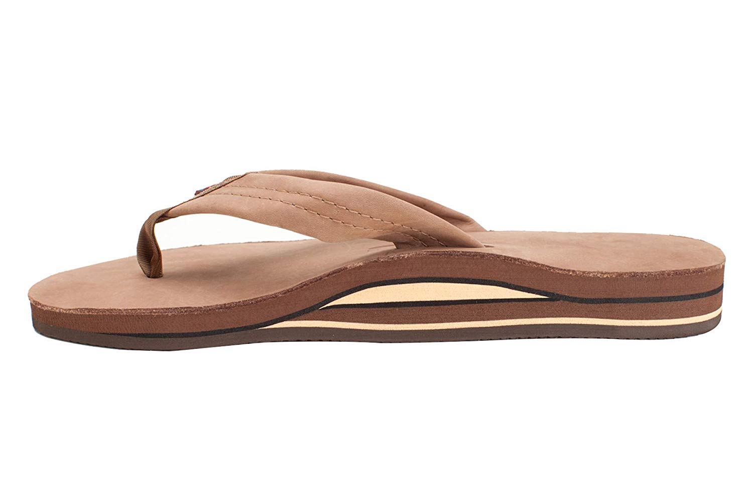 Rainbow Double Layer Leather Mens Sandal Sierra Brown XL