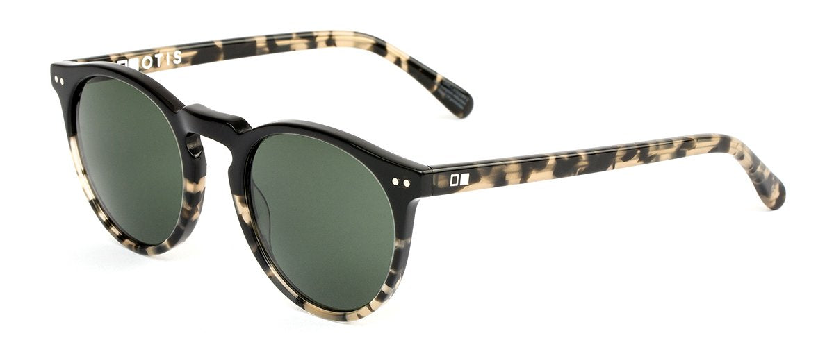 Otis Omar Polarized Sunglasses Black Tort Grey Round
