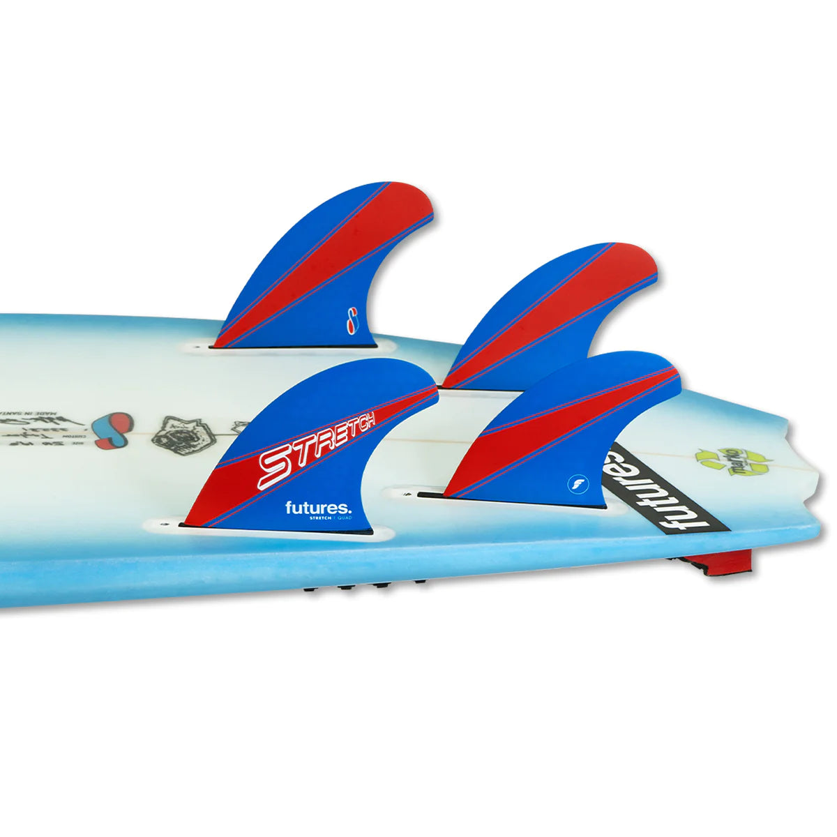 Futures Fins Stretch Honeycomb Quad Fin Set Blue-Red M