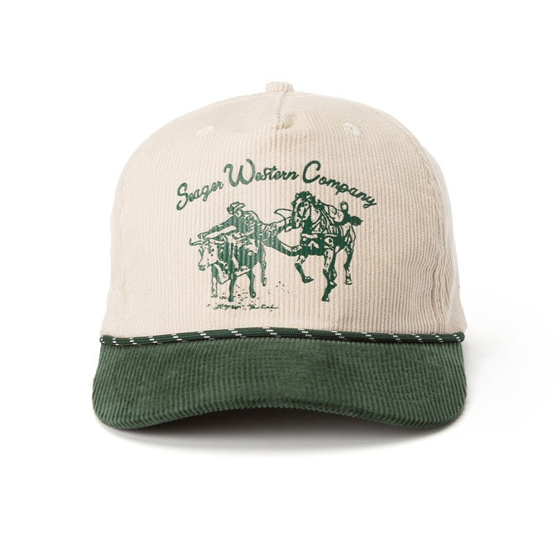 Seager Los Rios Corduroy Snapback Hat NaturalGreen OS