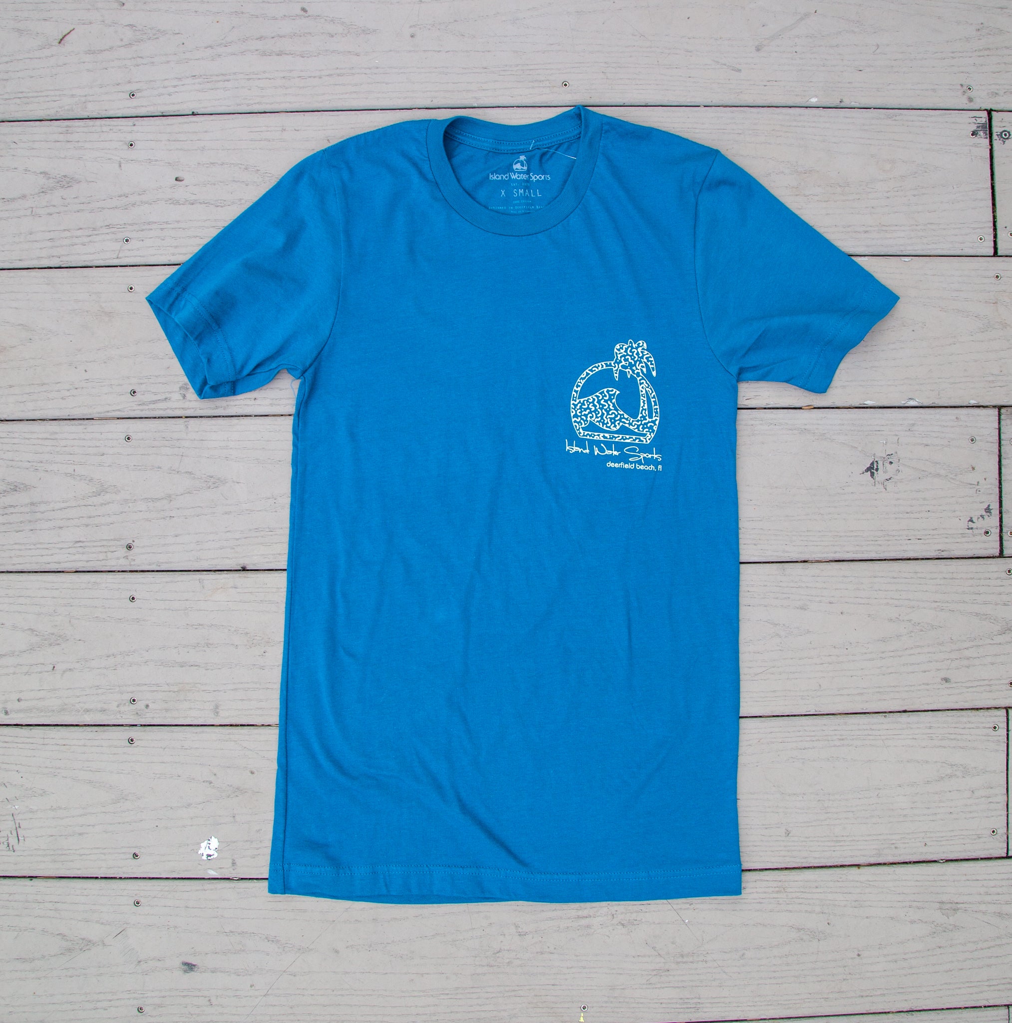 Island Water Sports Groovy Palm Short Sleeve Tee DeepTealNAT XS