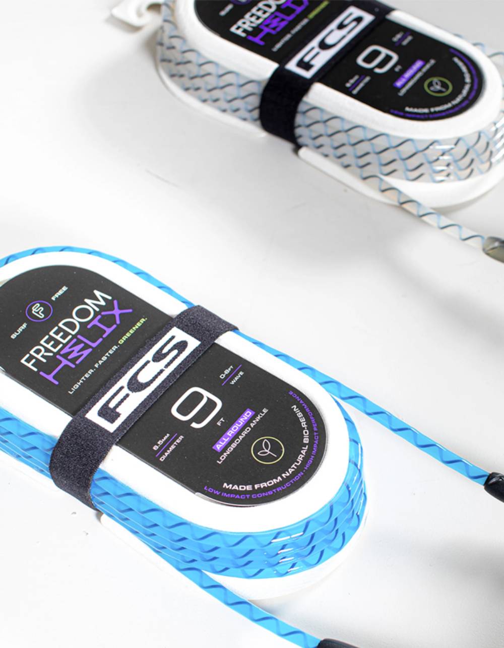 FCS Freedom Helix All Around Ankle Leash Blue-Black 9ft0in