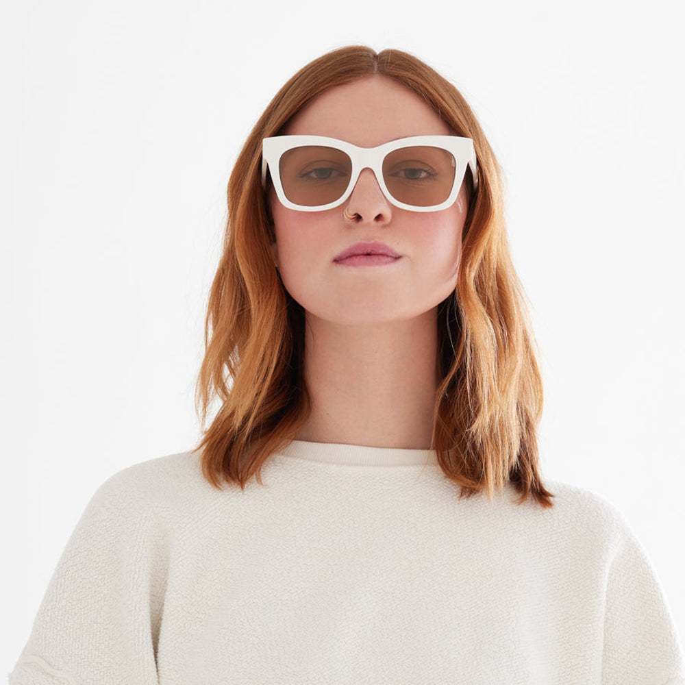 Electric Capri Sunglasses Ivory/Amber