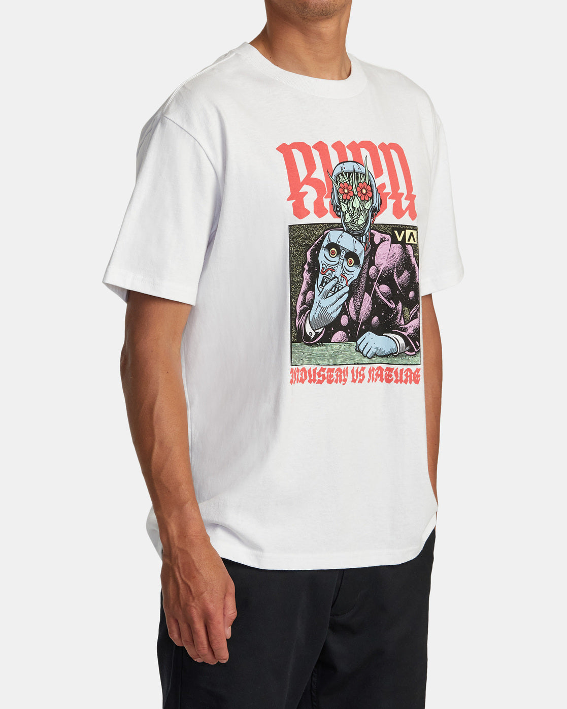 RVCA MANDEROID SS TEE WHT S