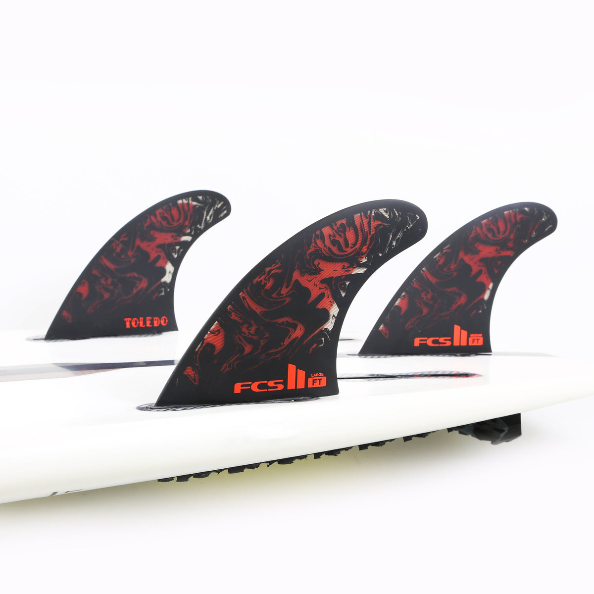 FCS 2 FT PC Tri-Fin Set Black-Red L