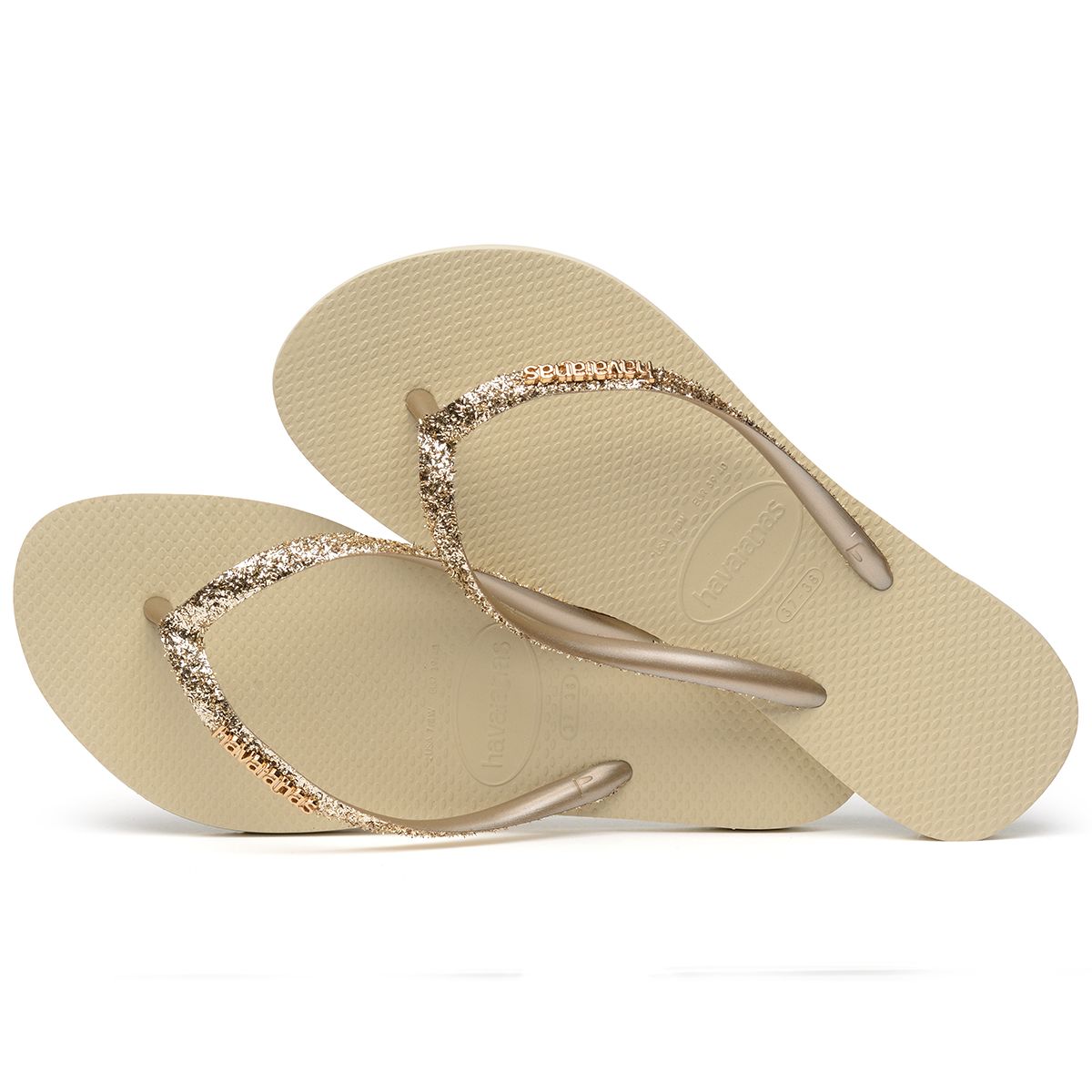 Havaianas Slim Glitter 2 Womens Sandal 0154-Sand Grey 11