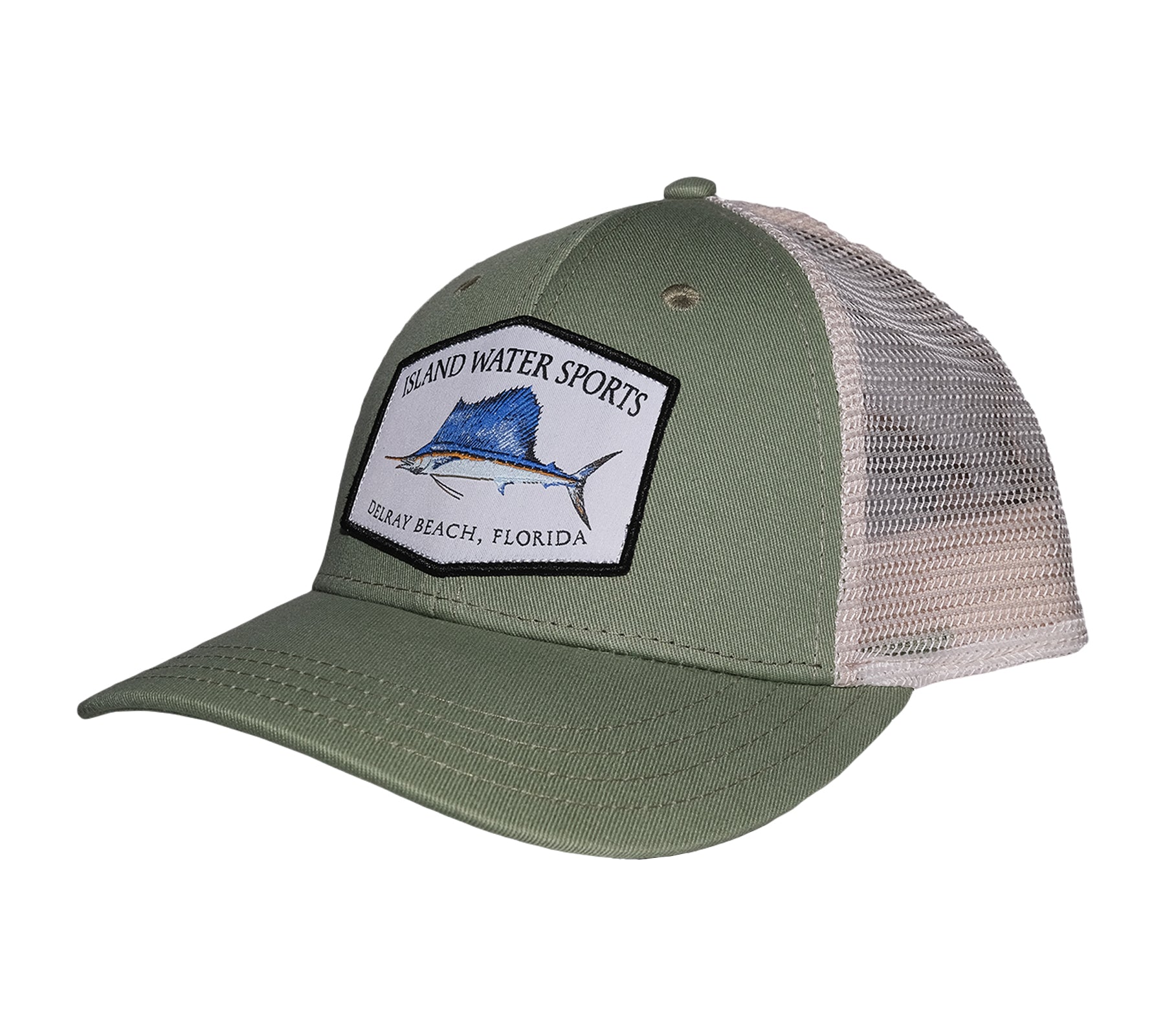 Island Water Sports Delray Beach Baseball Hat Marlin Sage