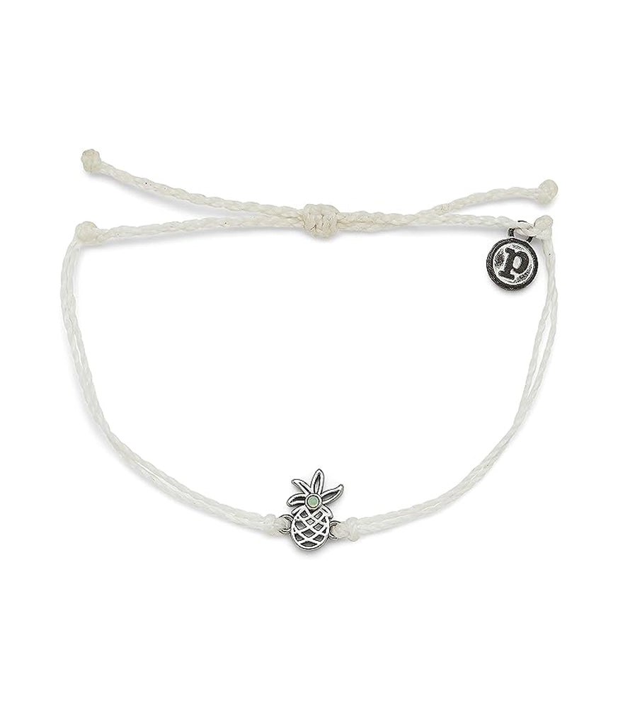 Puravida Open Pineapple Silver Bracelet WHITE OS