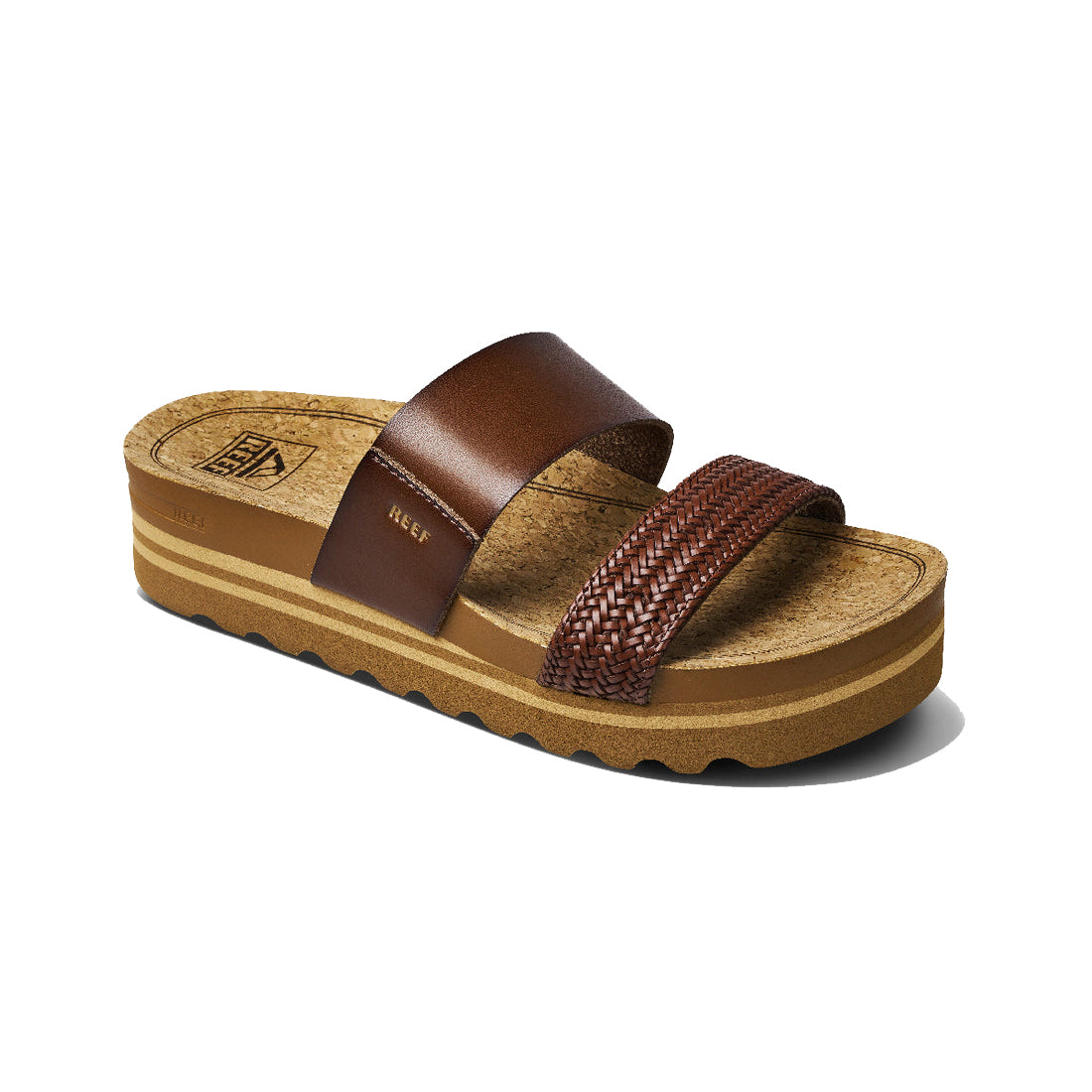 Reef Cushion Vista Hi Womens Sandal Chocolate Braid 6