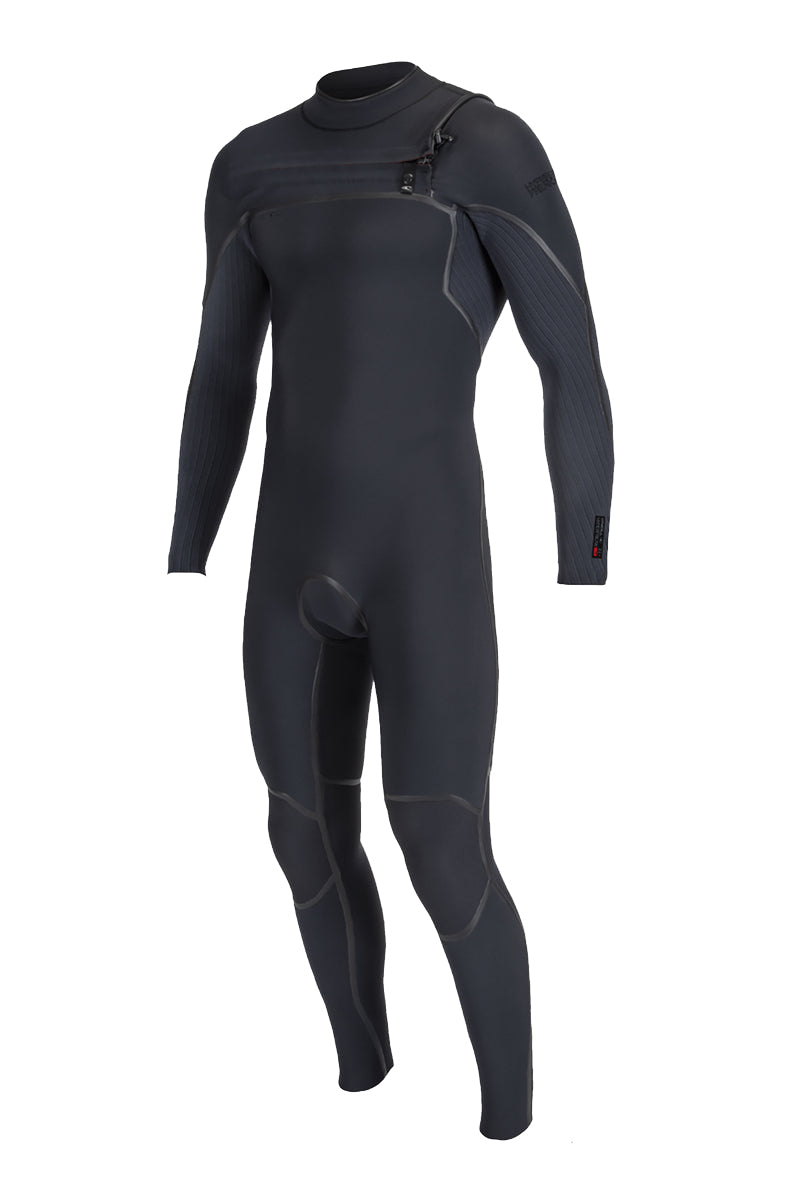 O Neill Hyperfreak Fire 3/2mm+ Chest Zip Fullsuit A00-Black-Black M