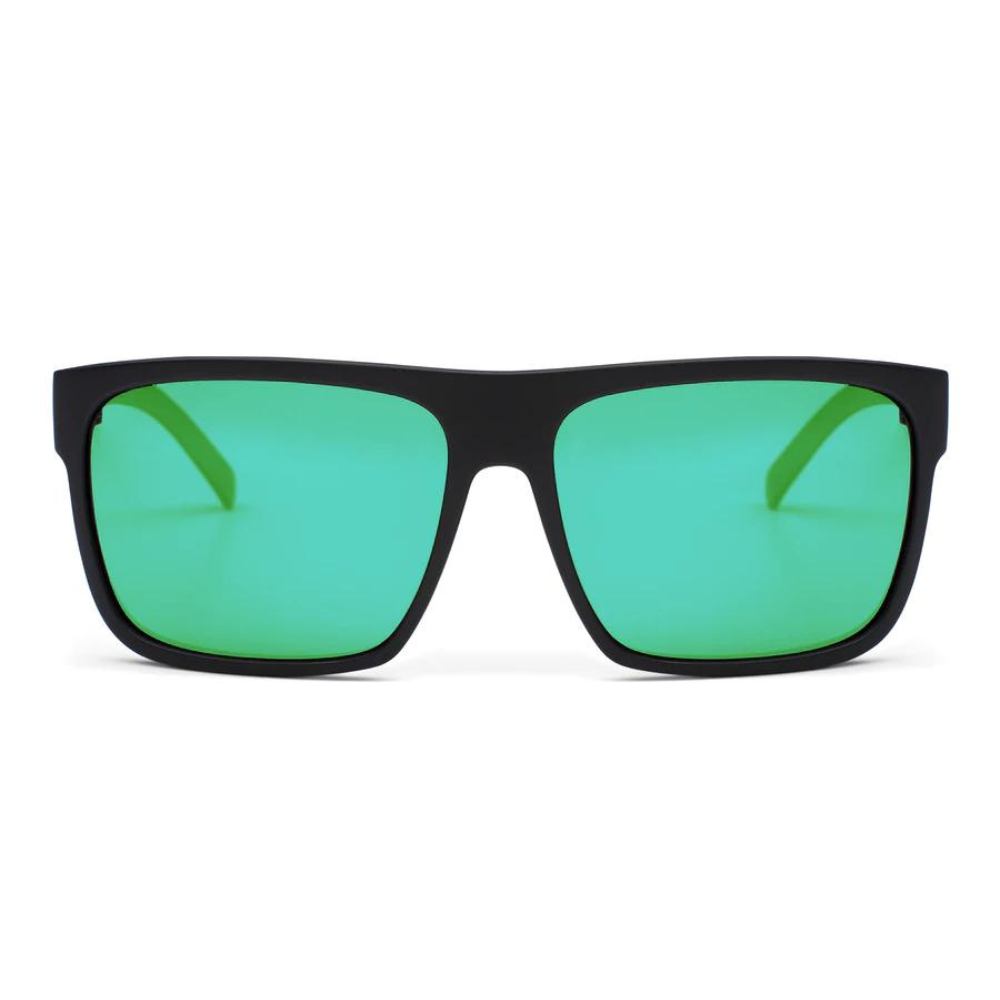 Otis After Dark LIT Polarized Sunglasses Matte Black GreenReflect Square