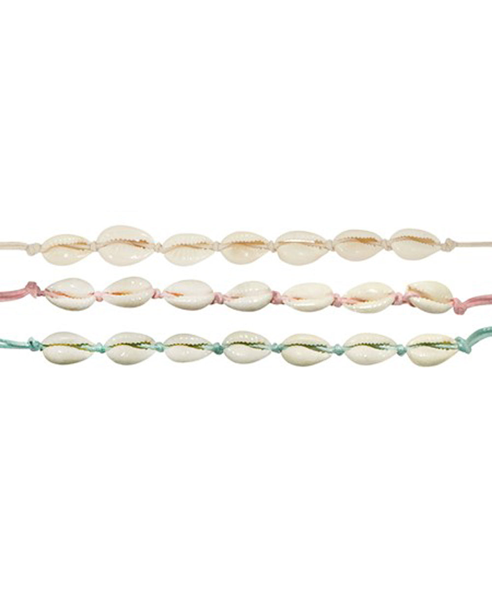 Wave & Palm 7 Cowrie Anklet  Natural OS