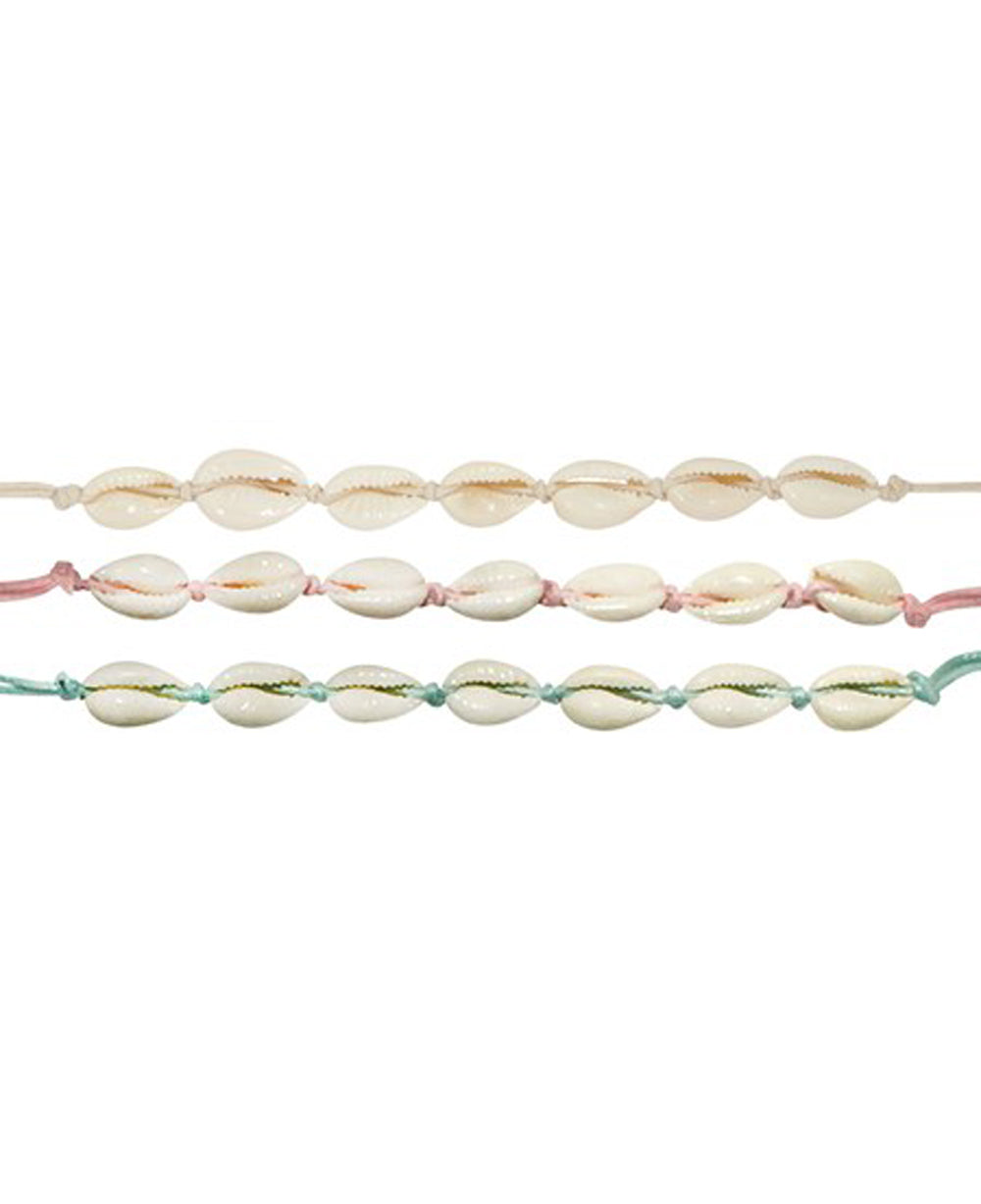 Wave & Palm 7 Cowrie Anklet Natural OS