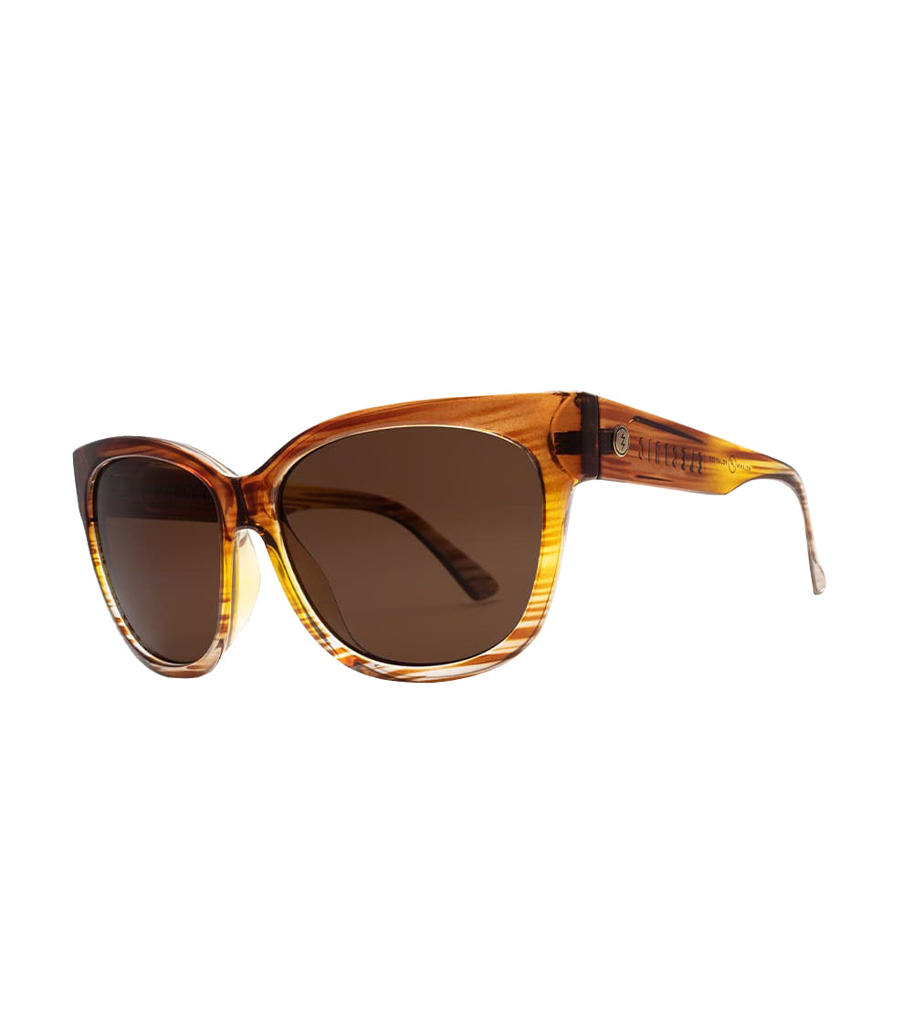 Electric Danger Cat Polarized Sunglasses Peach Bronze Oversized
