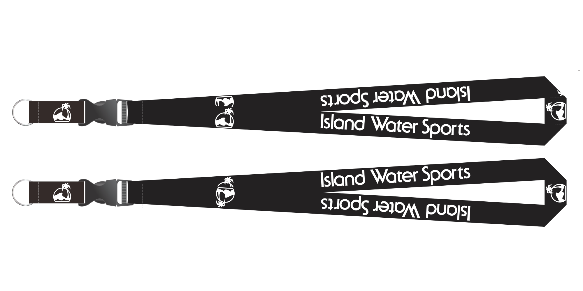 Island Water Sports Lanyards BlackLogo OS