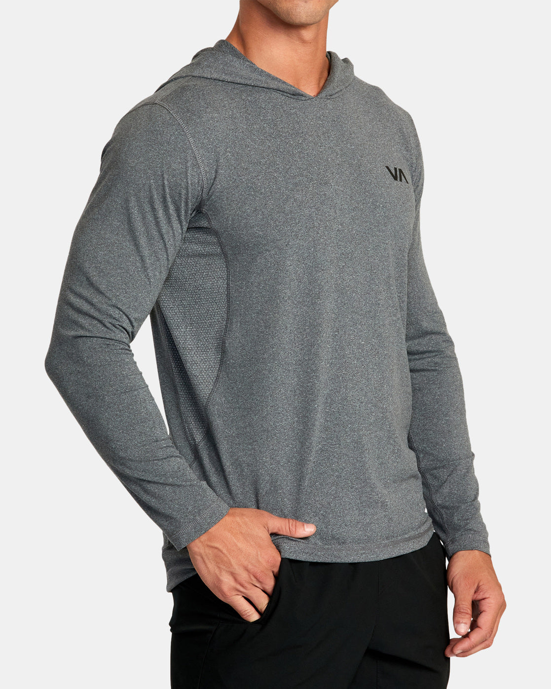 RVCA Sport Vent LS Hood CCH-Charcoal Heather XL